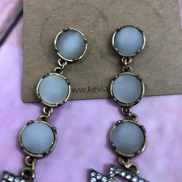 Kevia Frosted Stone & Pave Dagger Drop Earrings - Picture 4 of 4